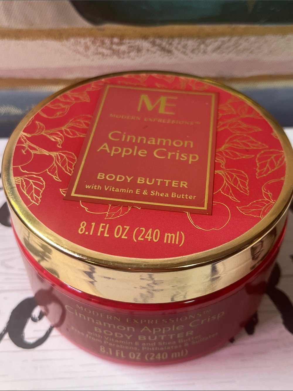 Modern Expressions Cinnamon Apple Crisp Body Butter - Red & Gold